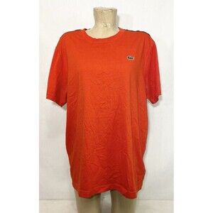 Lacoste Tee Shirt Size XXL 2XL 48" Red Black Logo Short Sleeve Casual Athletic